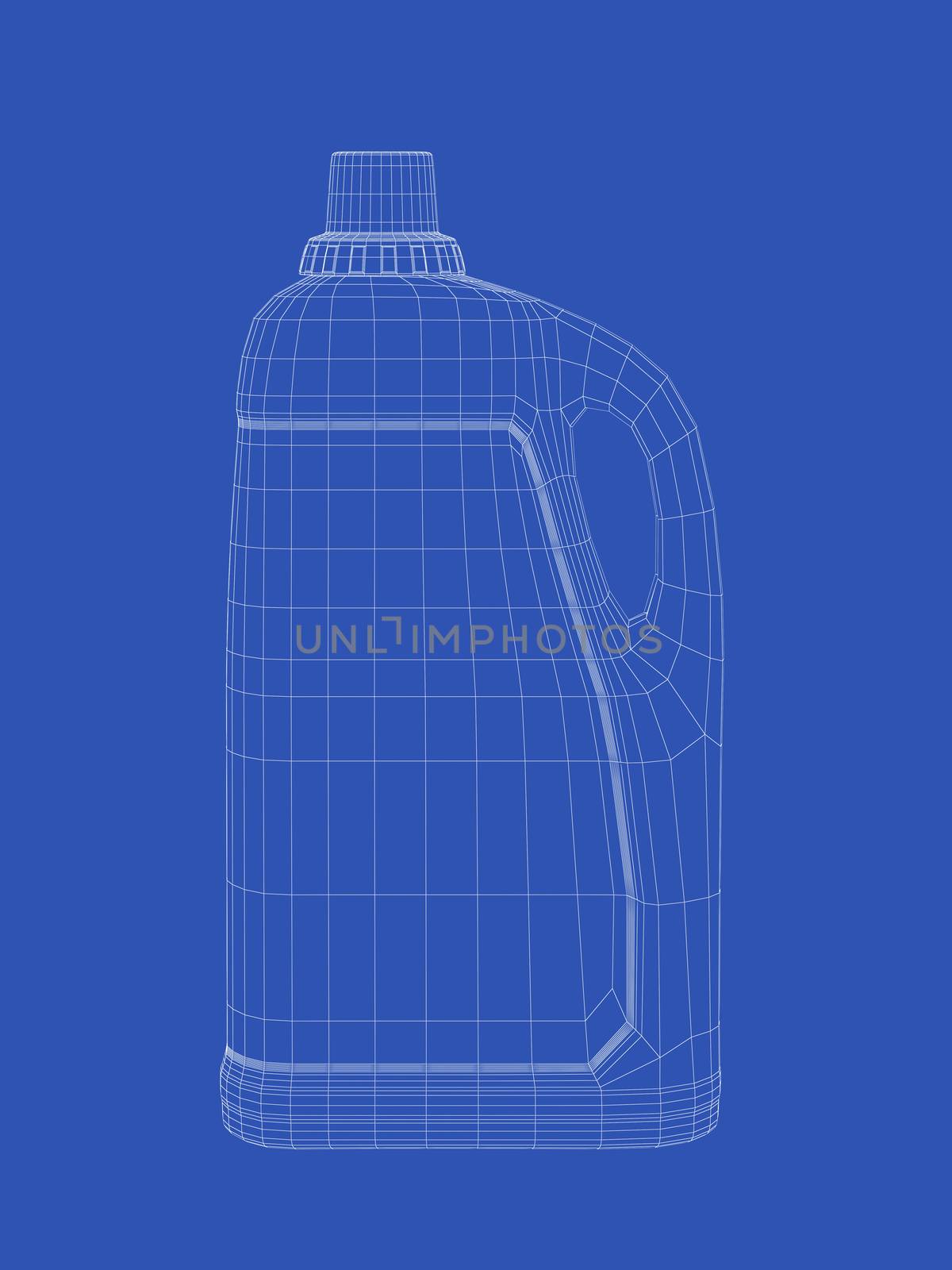 Liquid detergent bottle - 3D wire-frame model
 by magraphics