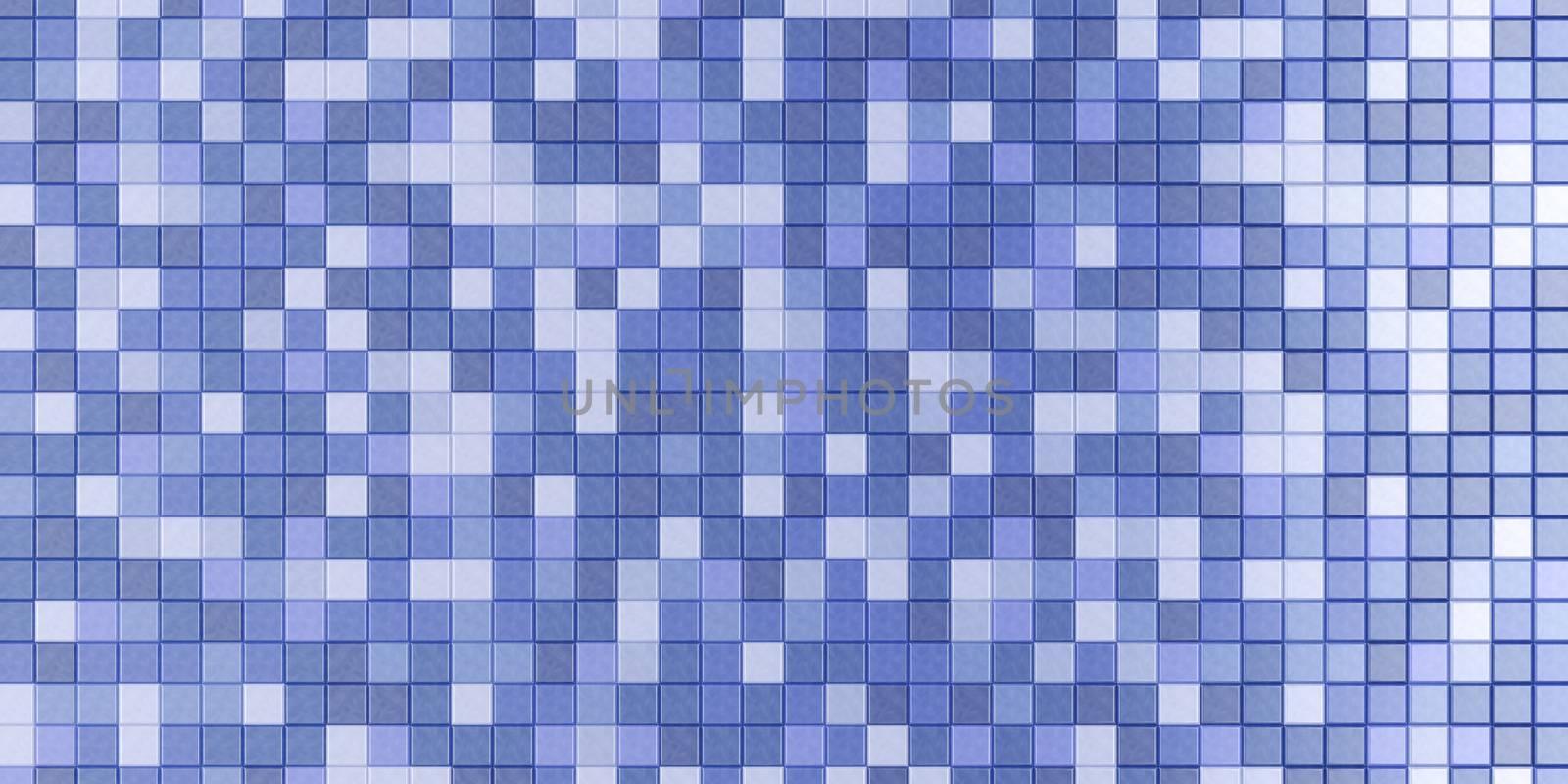 Blue swimming pool tiles, 3D illustration