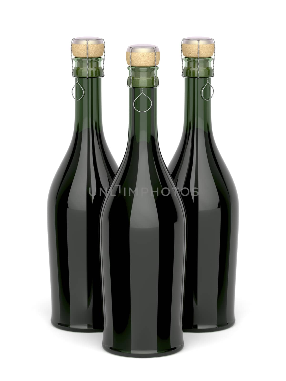 Three champagne bottles by magraphics