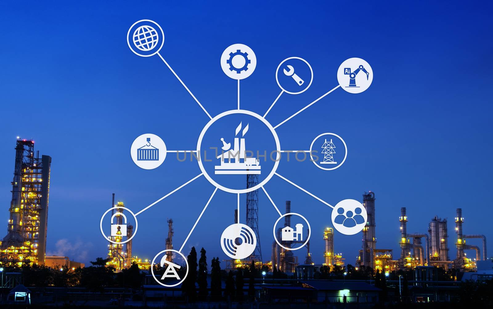 The Industry 4.0 with icon. by 0864713049