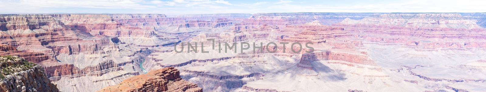 South rim of Grand Canyon in Arizona USA Panorama