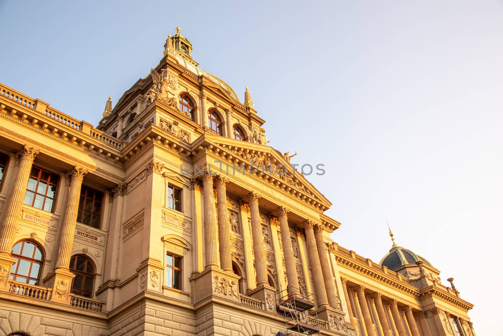 Detailed view of Czech National Museum in Prague, Czech Republic by pyty