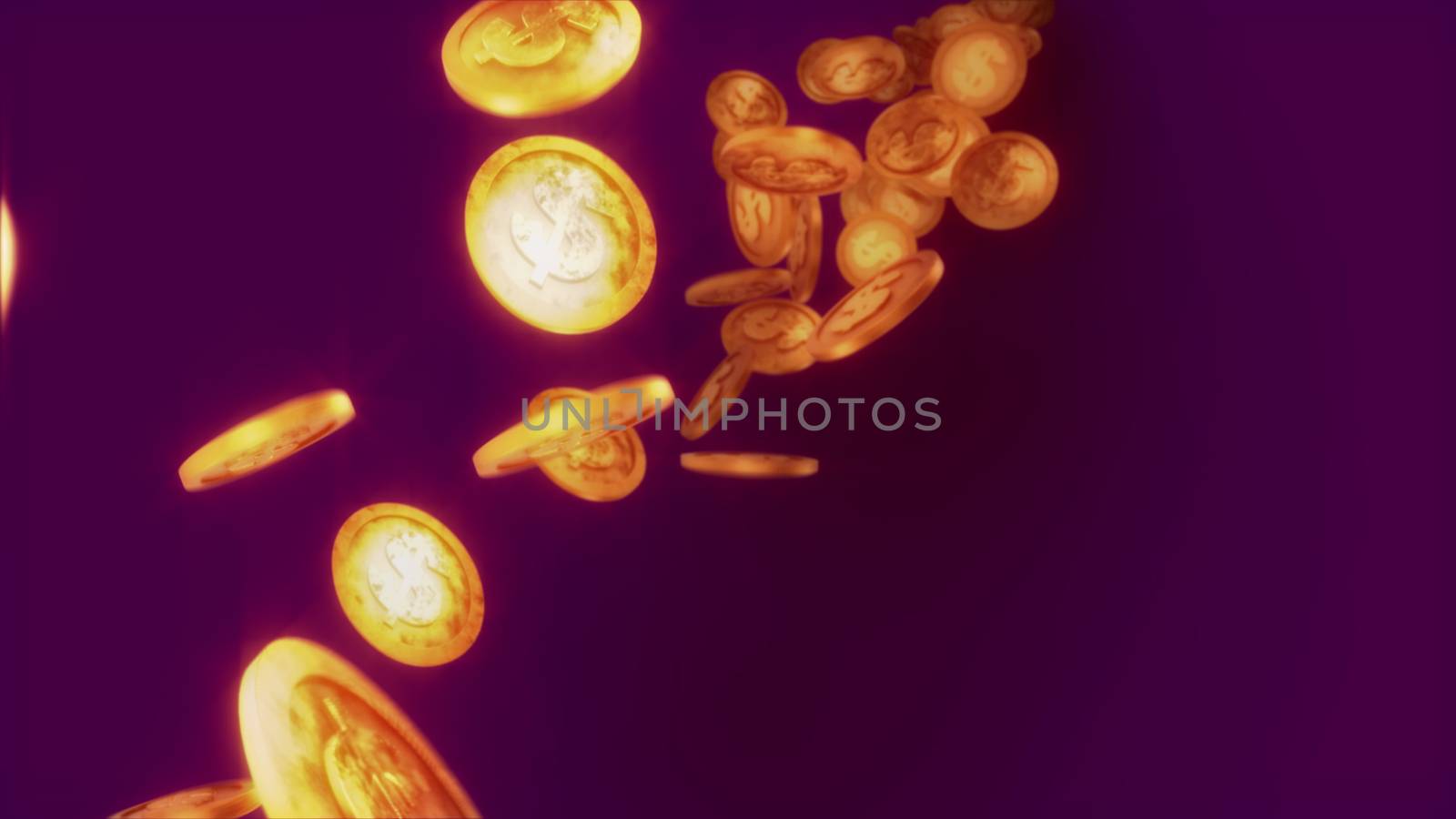 Dollar coins fall like a golden rain cheery by klss