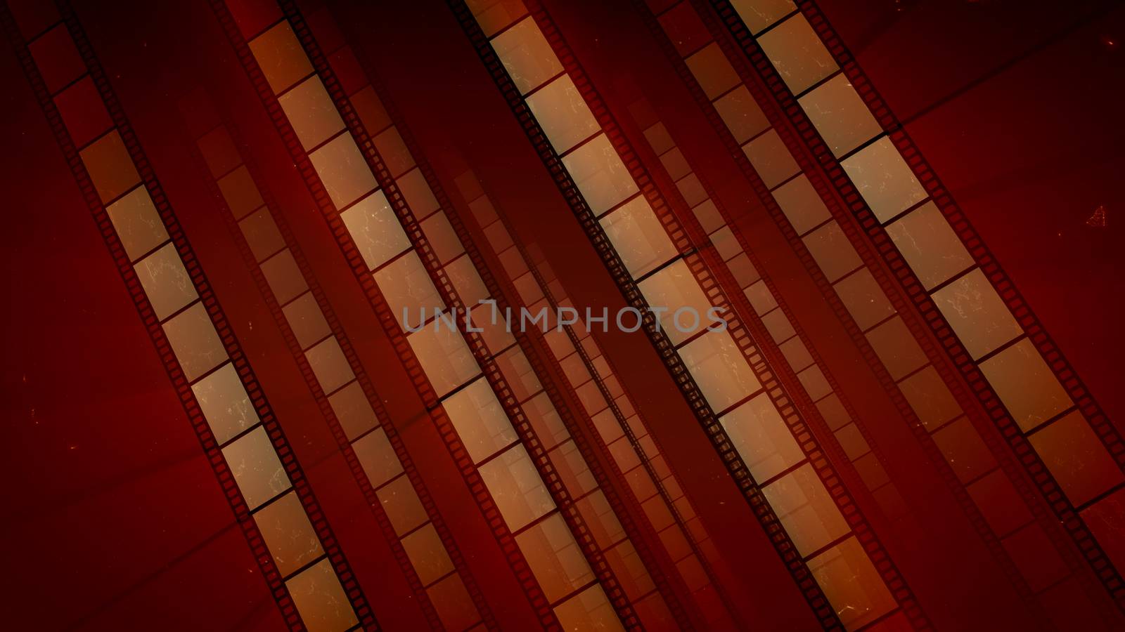 A splendid 3d illustration of inclined straight film tapes of light and dark brown colors. They make the feeling of high professionalism, ingenuity, optimism and nostalgia for Hollywood movies.