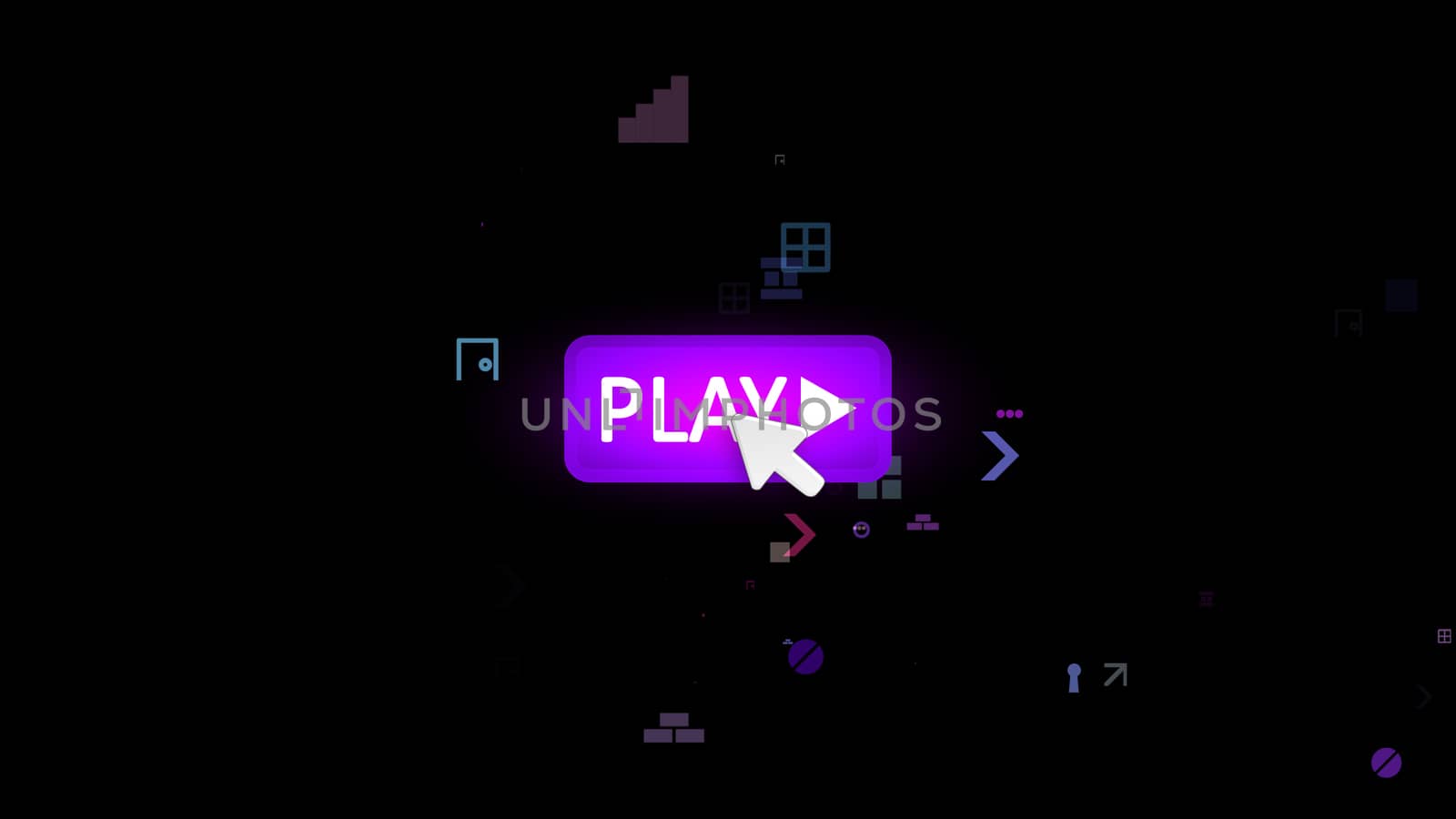 Violet play button pushed with arrow by klss