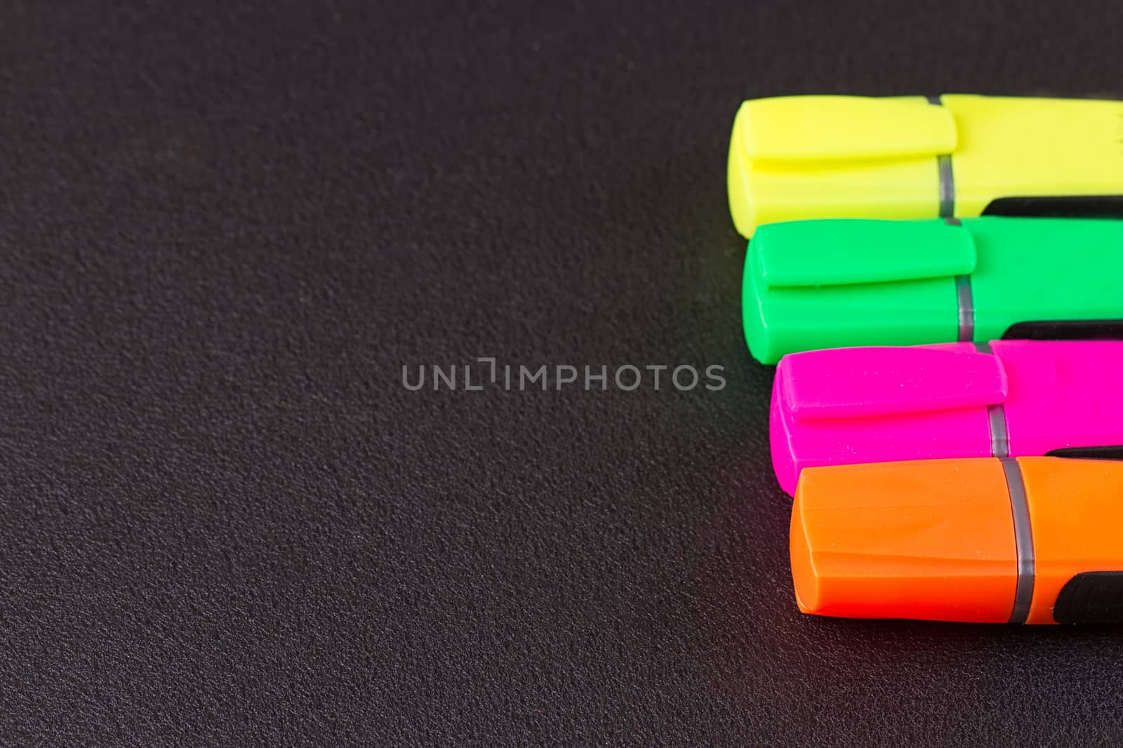closed markers for design works. copy space background