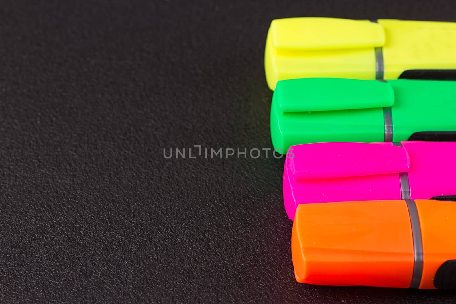 closed markers for design works. copy space background