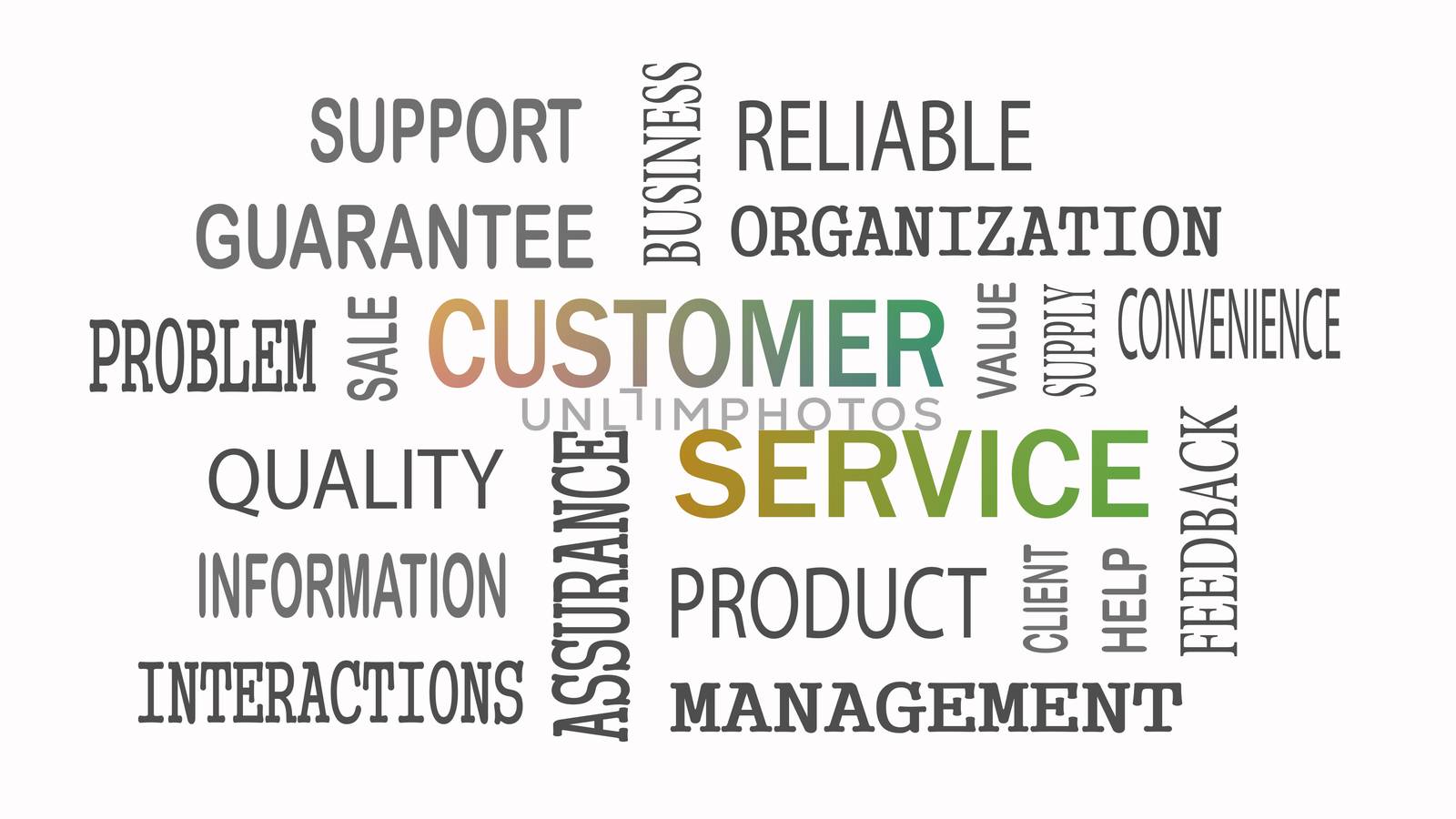 Customer Service word cloud concept on white background. by dacasdo