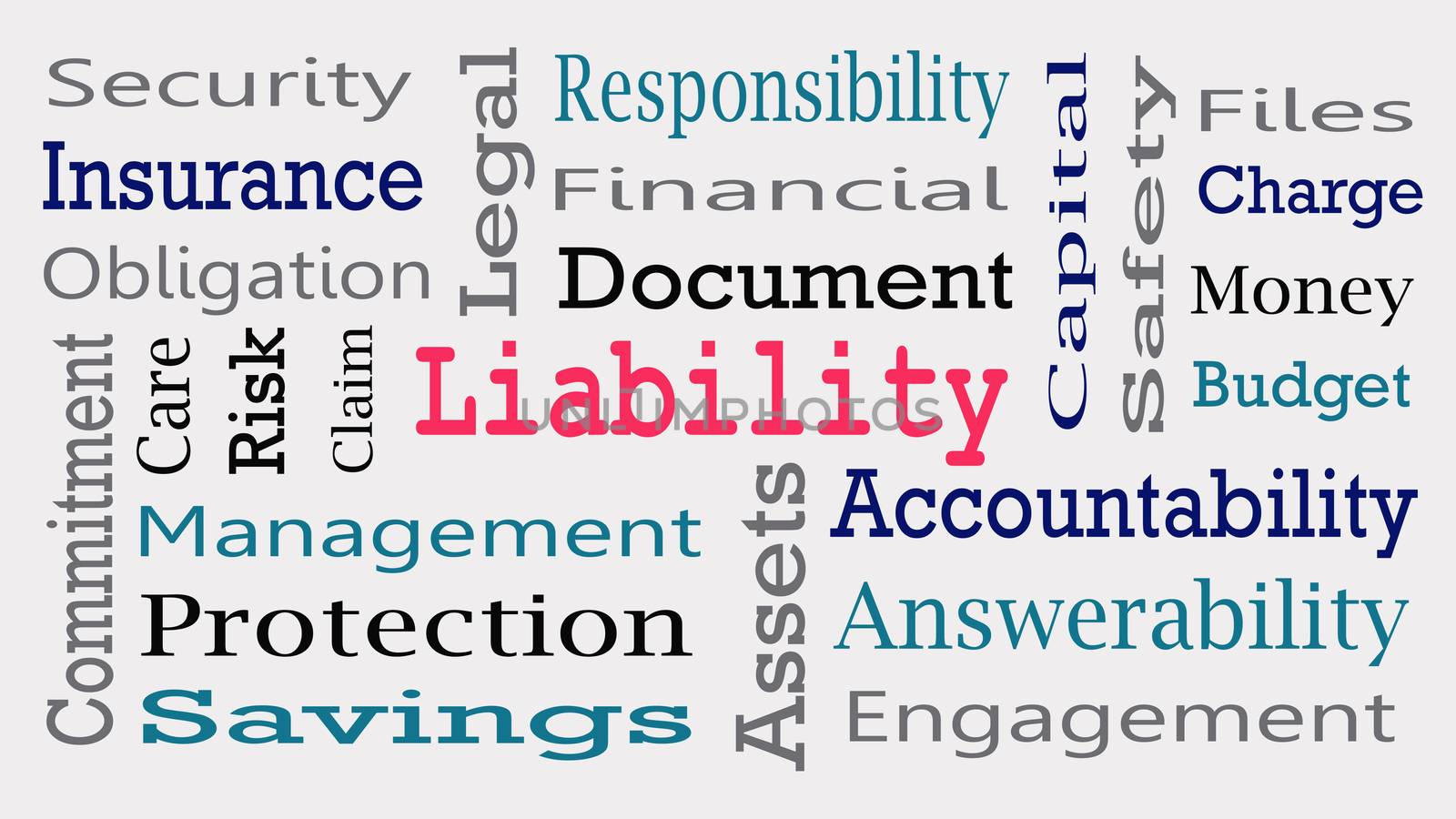 Liability Word Cloud tag cloud isolated