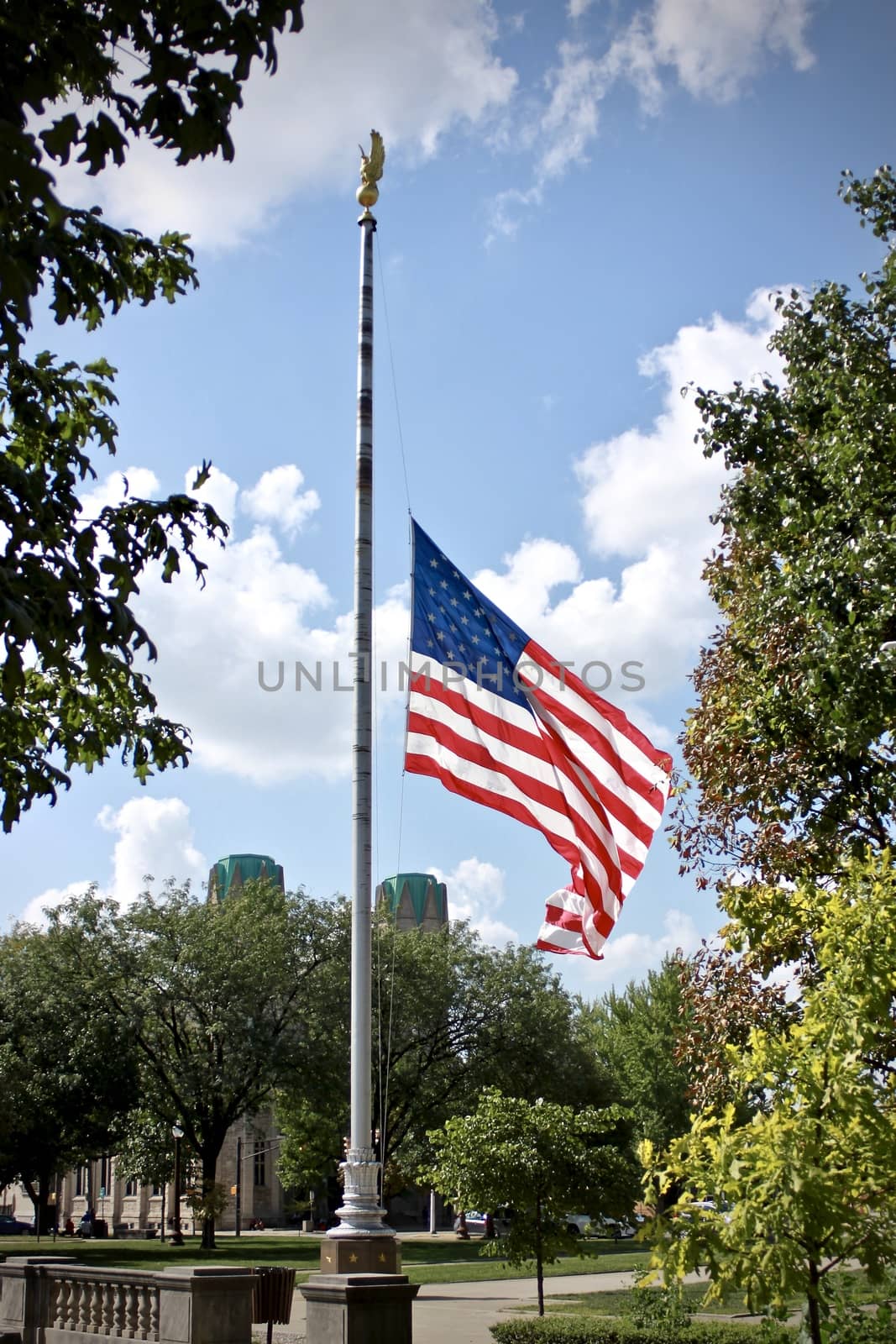 American flags at half-mast - 2 by gerryjustice@justicemarketing.com