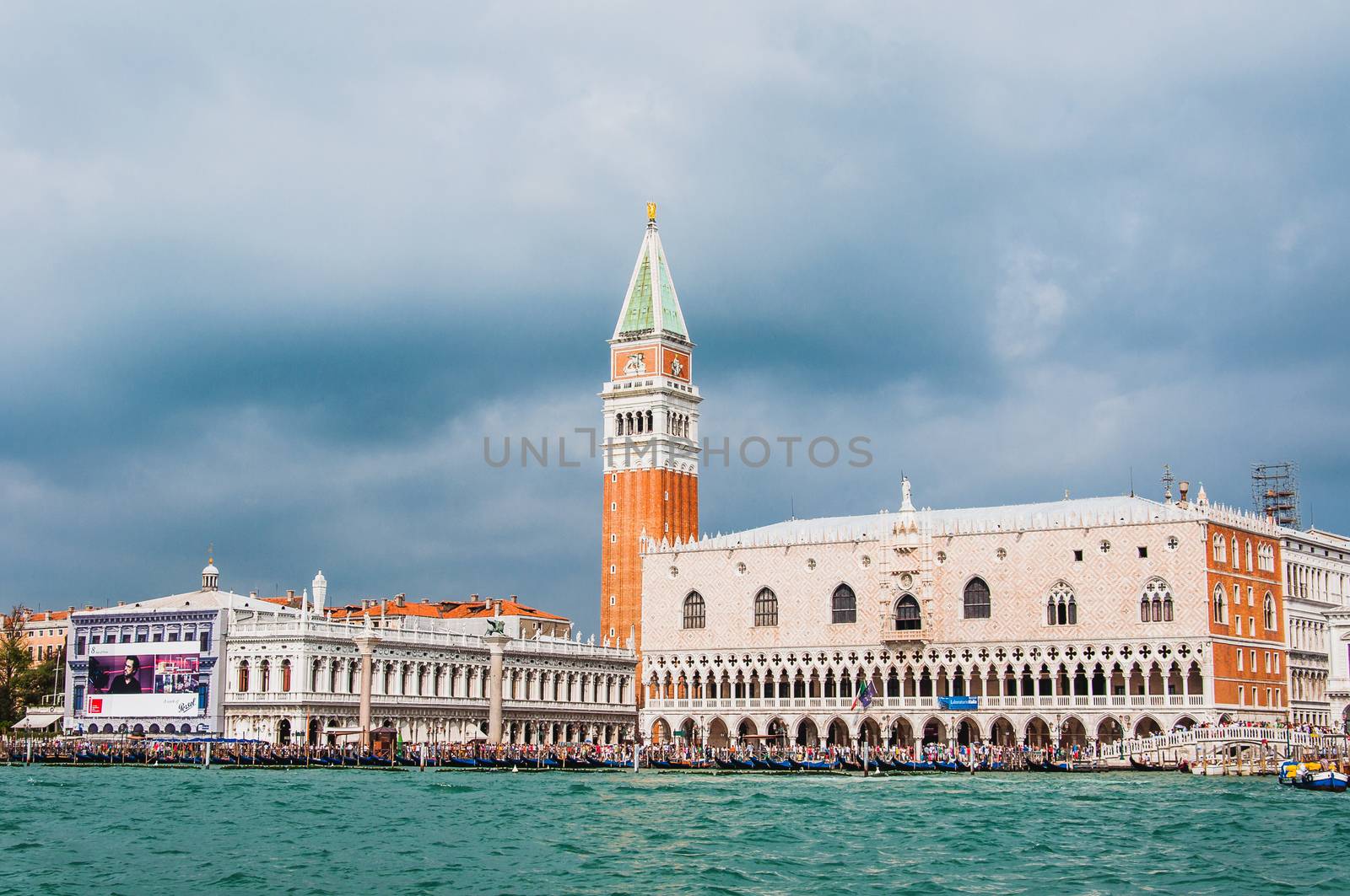 The basilica, the campanile and the Doge's Palace on St. Mark's Square in Venice