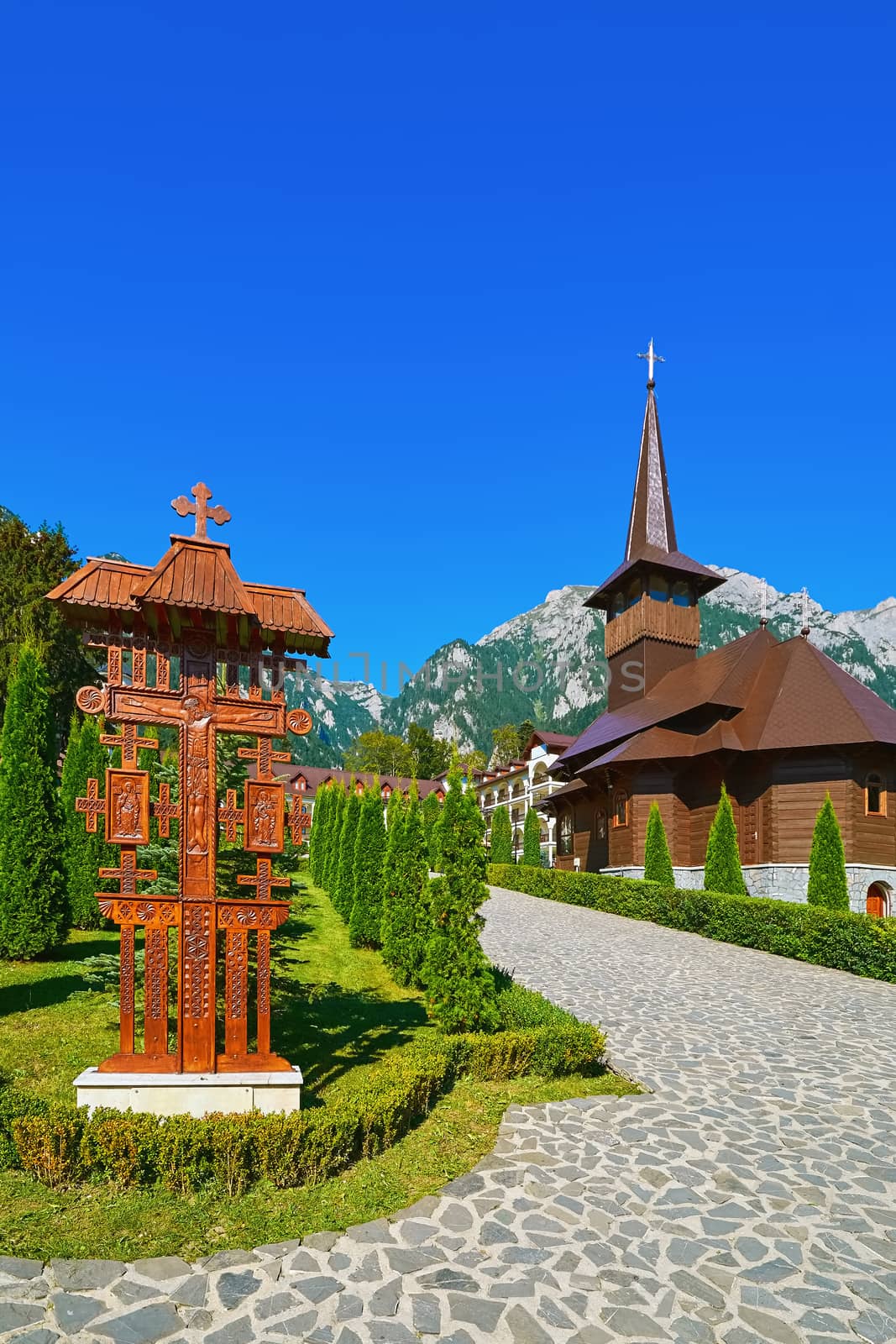 Monastery in Busteni near the Caraiman Mountains, Romania