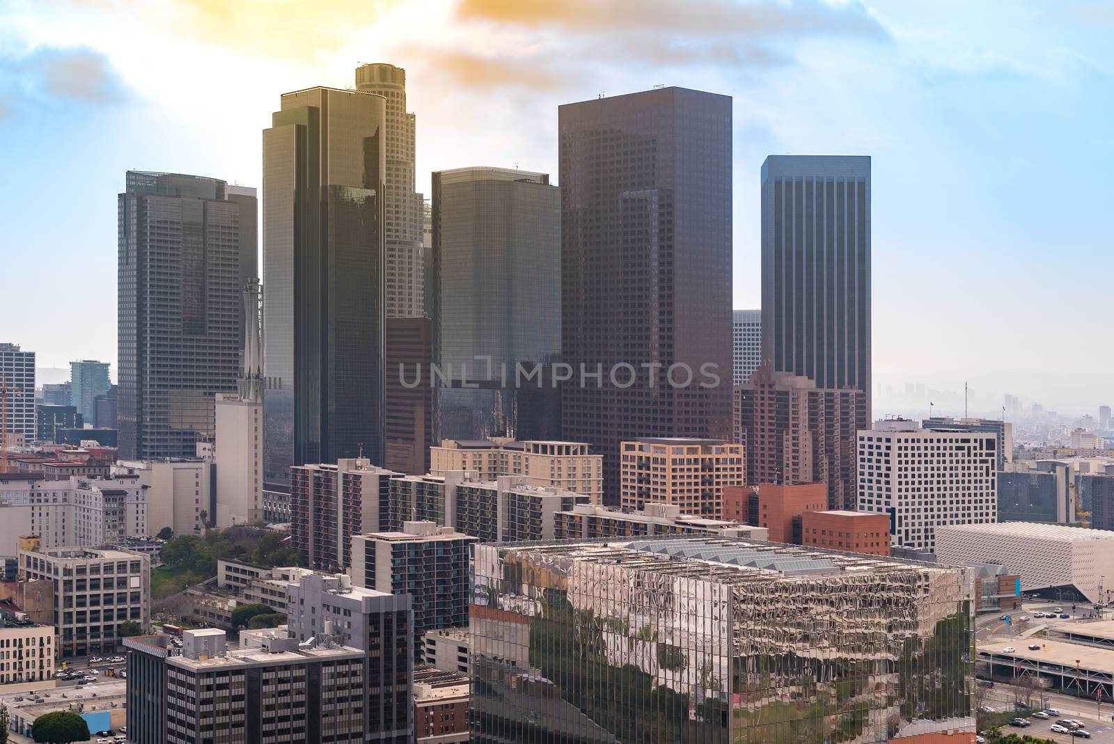 Aerial Los Angeles downtown by vichie81
