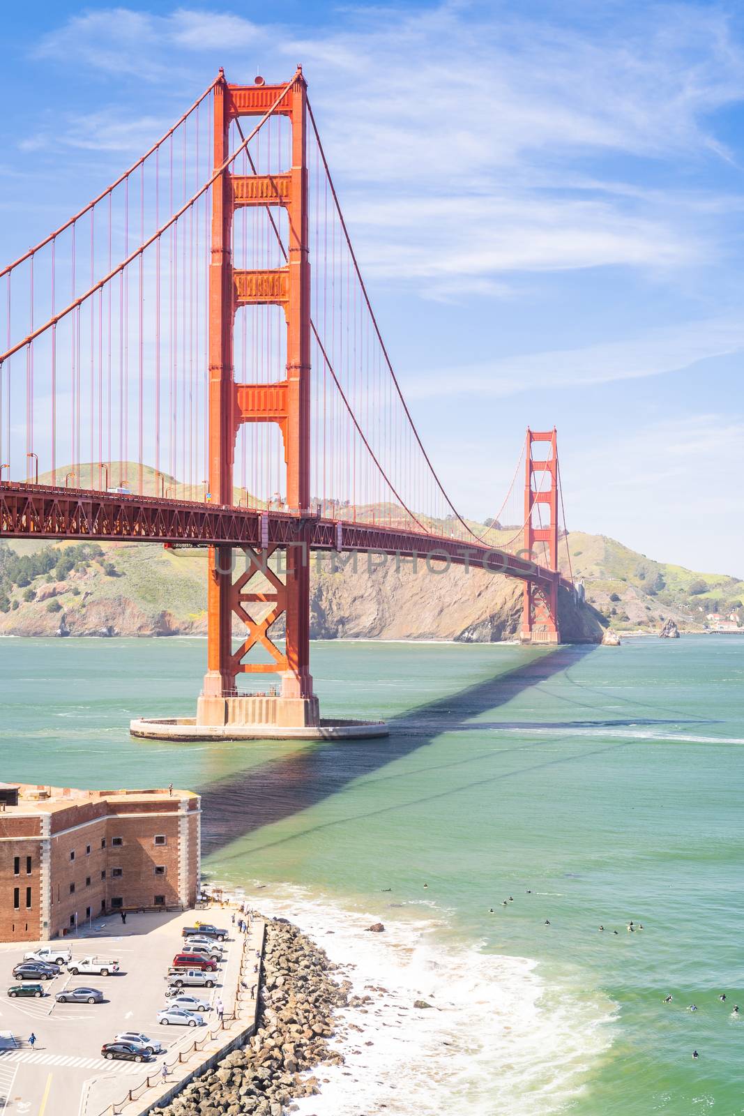 Golden Gate bridge in San Francisco California USA West Coast of Pacific Ocean