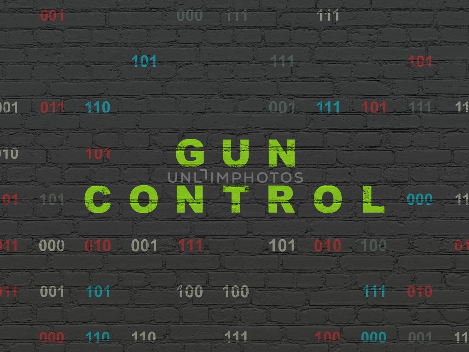 Safety concept: Gun Control on wall background by maxkabakov