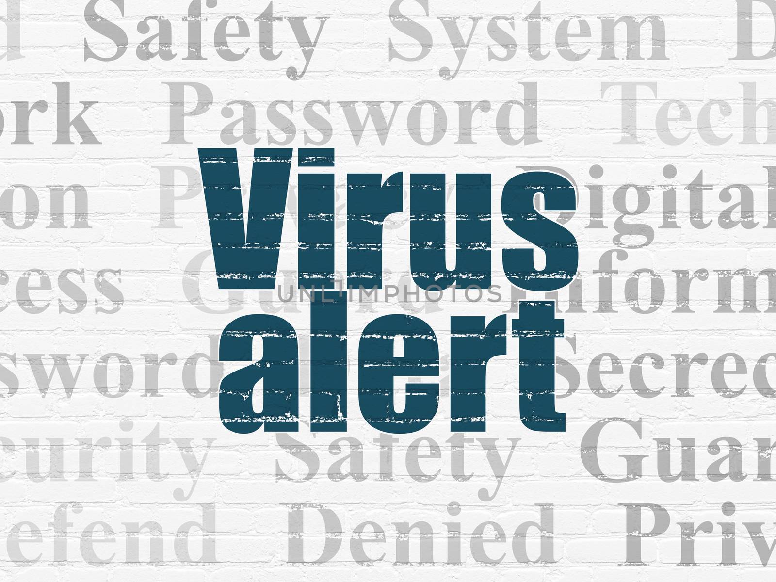 Security concept: Virus Alert on wall background by maxkabakov