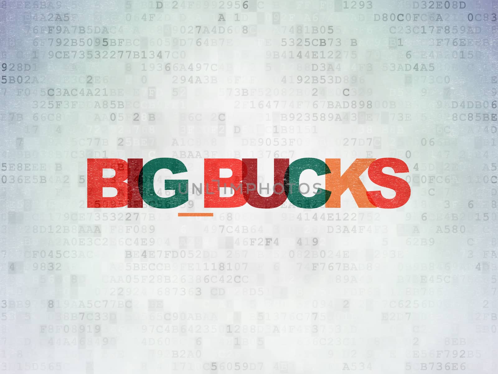 Finance concept: Painted multicolor text Big bucks on Digital Data Paper background