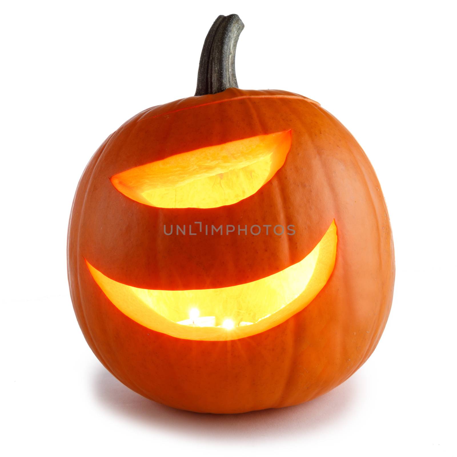 Cyclops Halloween Pumpkin isolated on white background