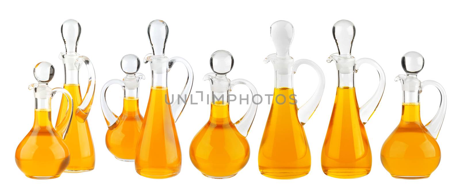 Vegelable oil isolated on white background with clipping path. Collection