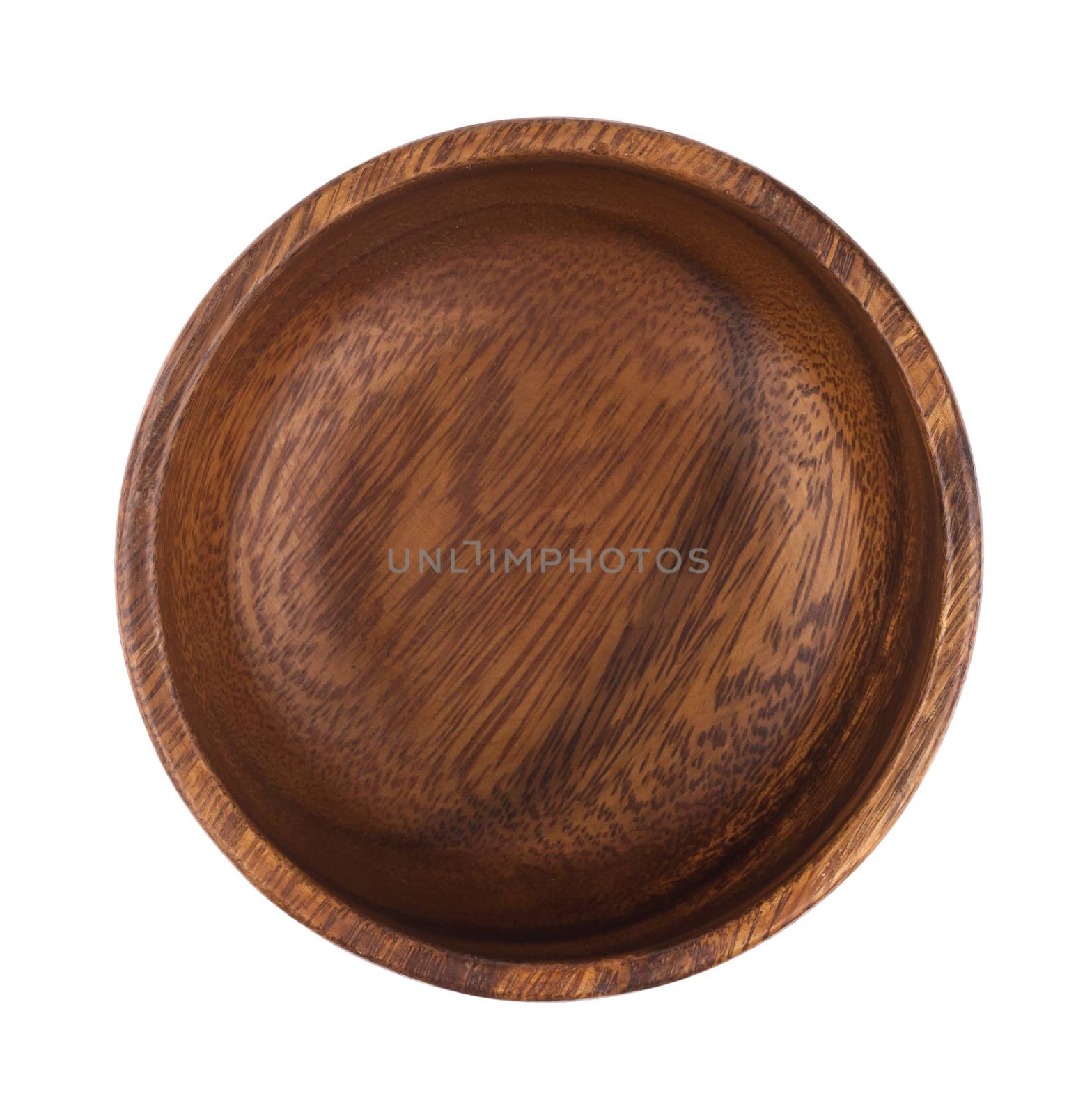 Empty wooden bowl. Top view by xamtiw