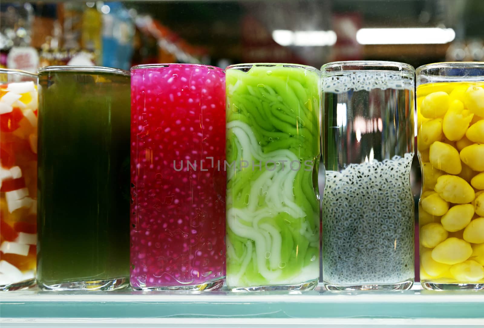 Various sweet and salty snacks at a Vietnamese market