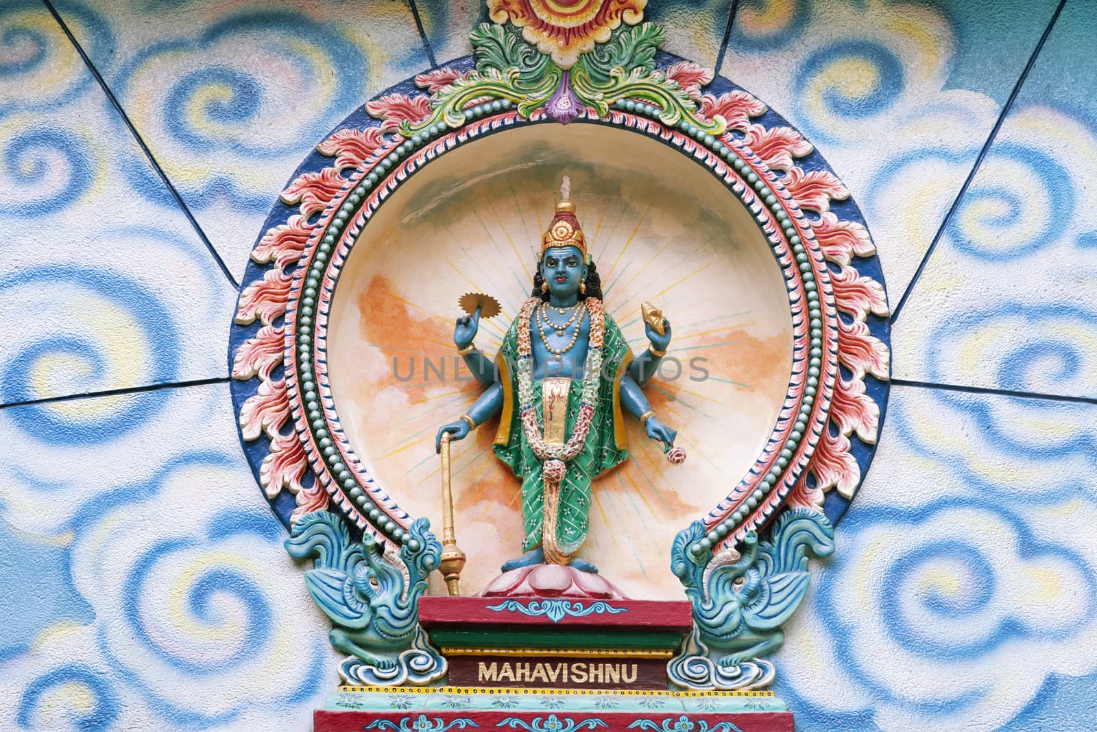 Statue of Mahavishnu in Hinduist temple by Goodday