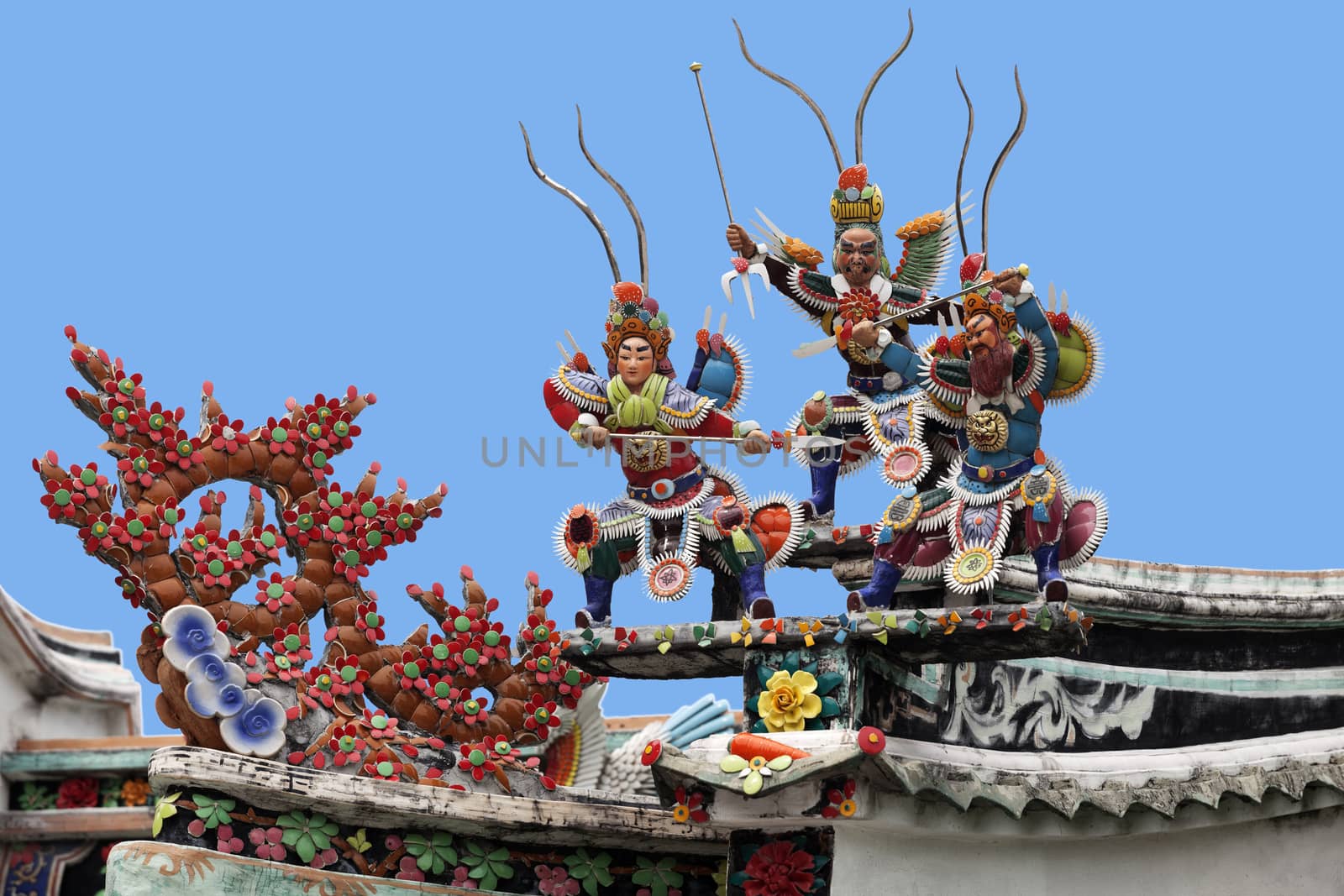 Warriors on a temple roof by Goodday