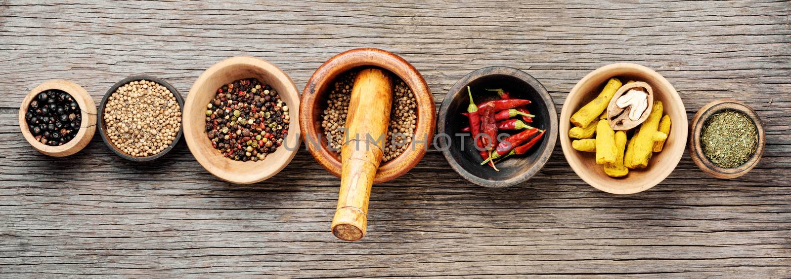 Big set Indian spices and herbs.Seasonings for food.Spices concept