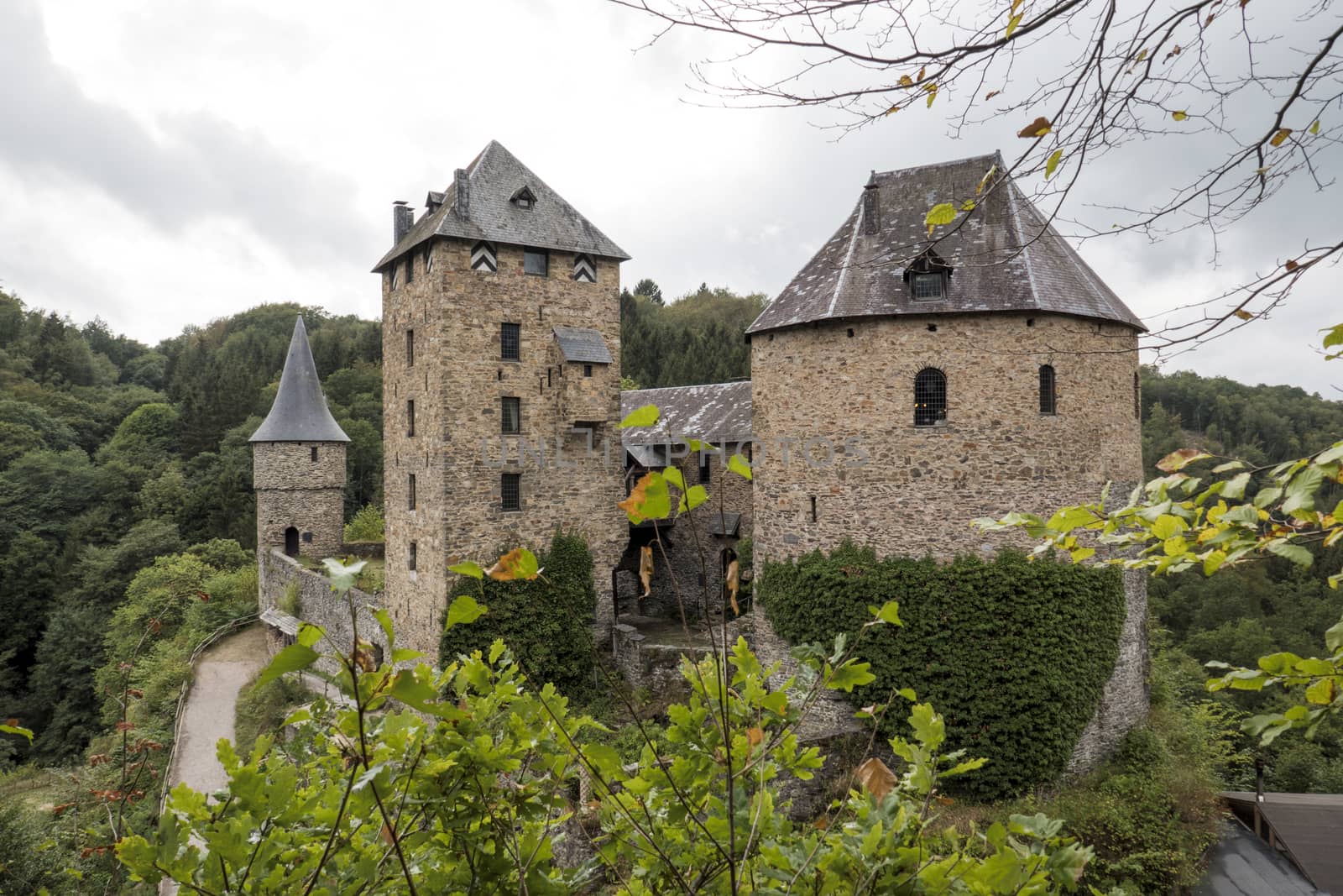 Castle Reinhardstein near Robertville village in Belgium. Belgian Ardennes region
