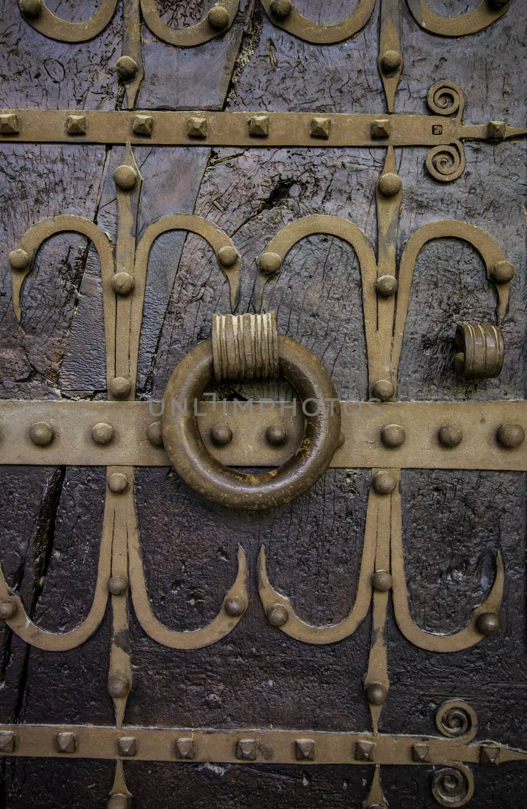 Old wooden door, security detail