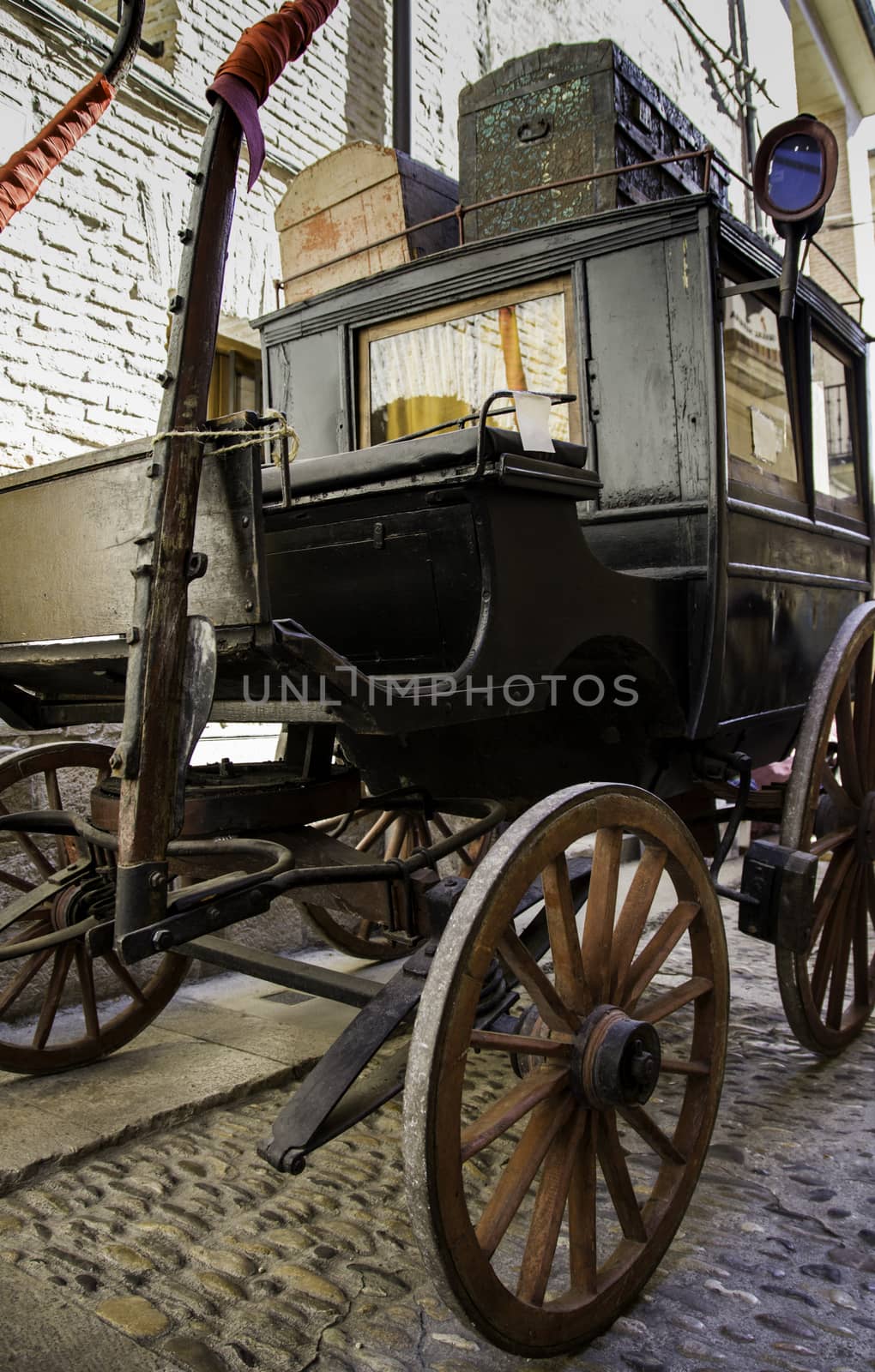 Old horse carriage, old transport detail