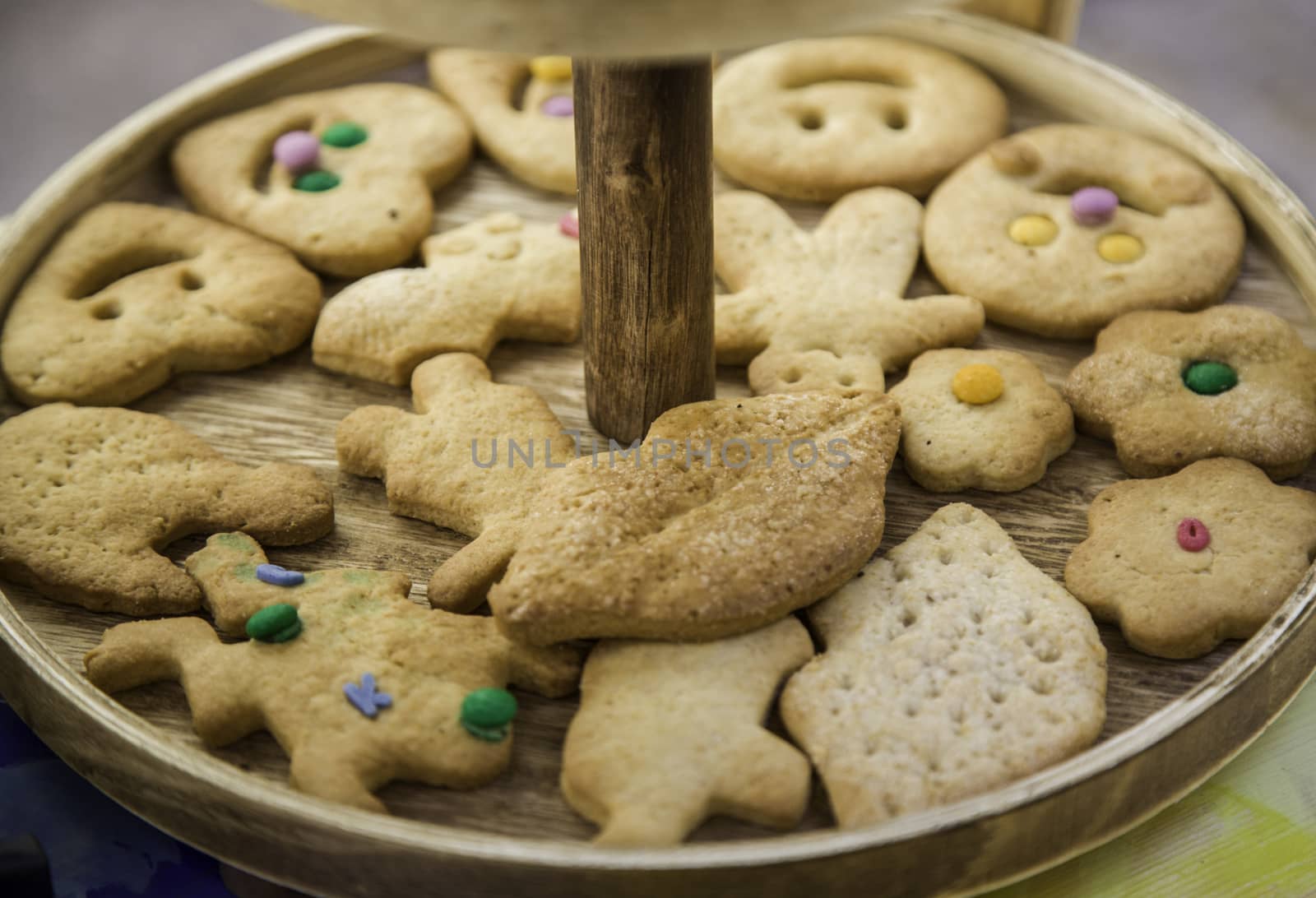Homemade cookies with shapes, sweet dessert detail, celebration