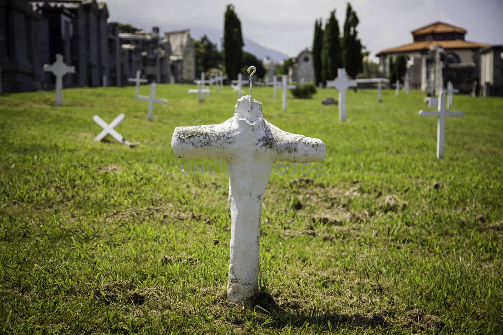 Old tombs of a cemetery, detail of death and religion