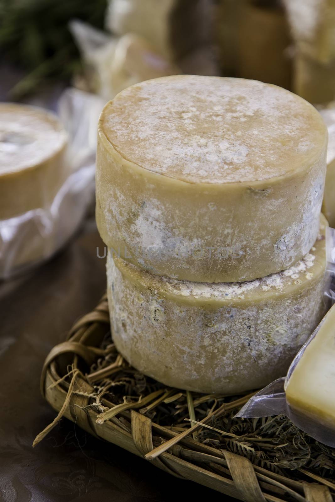 Cured old cheese, detail of dairy product