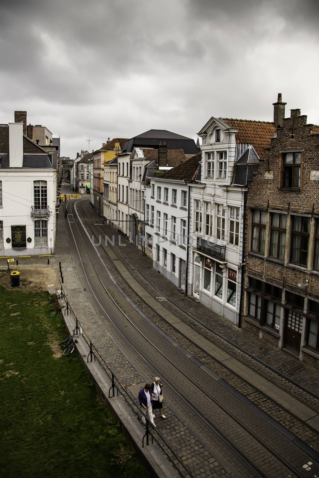 Old building in the city of Ghent, tourism in Europe, Belgium in September