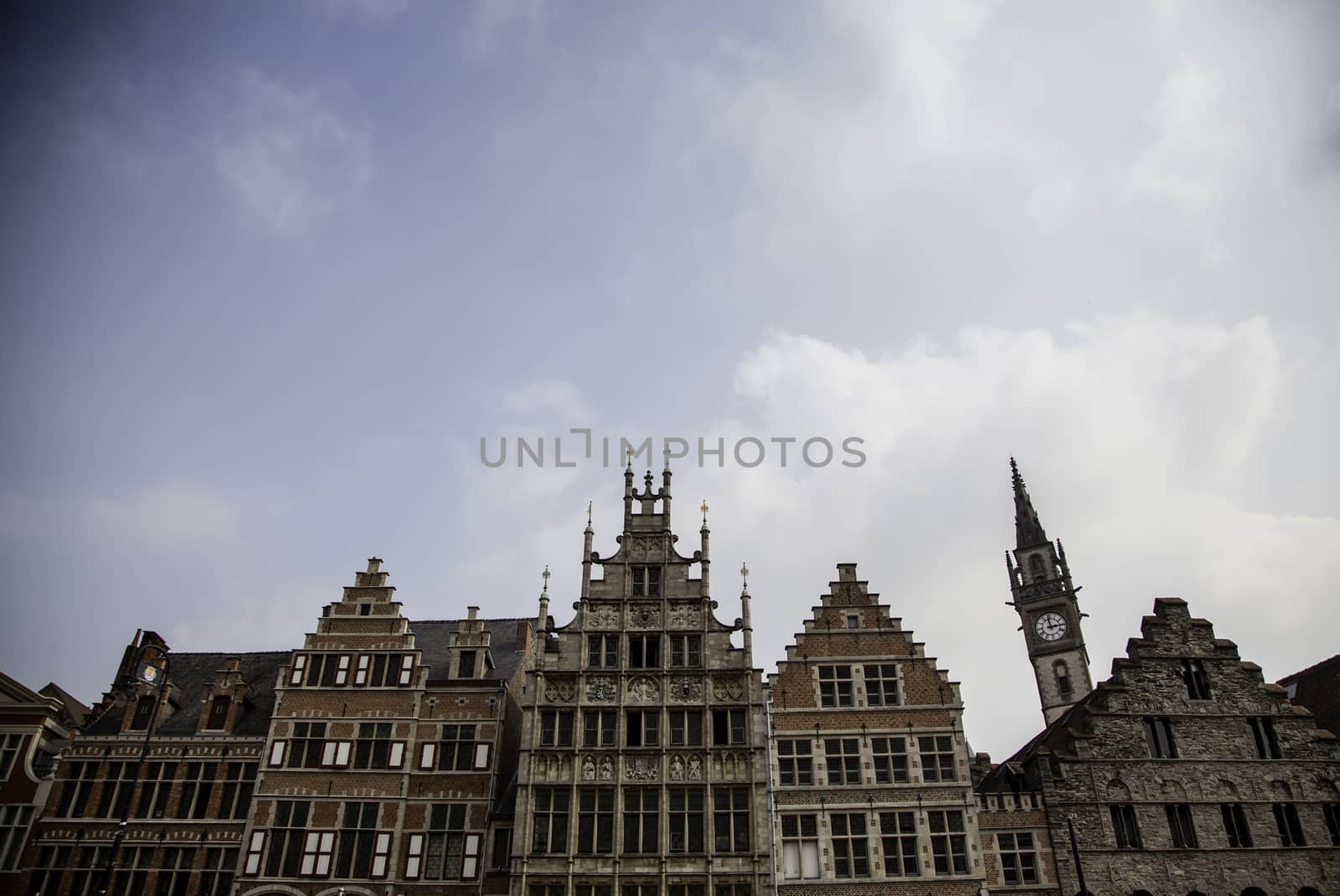 House typical of bruges, detail of medieval houses, tourism in Belgium, Europe