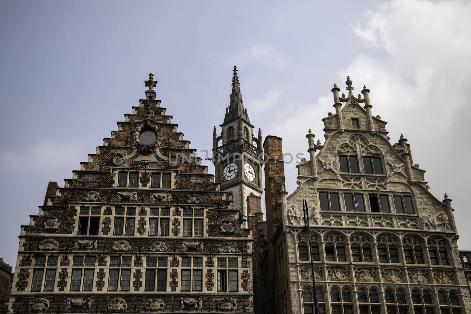 House typical of bruges, detail of medieval houses, tourism in Belgium, Europe