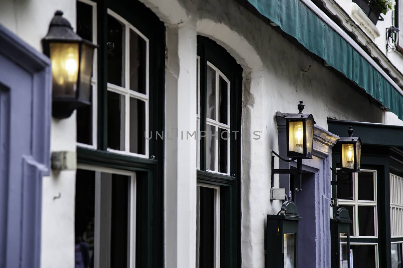 House typical of bruges, detail of medieval houses, tourism in Belgium, Europe
