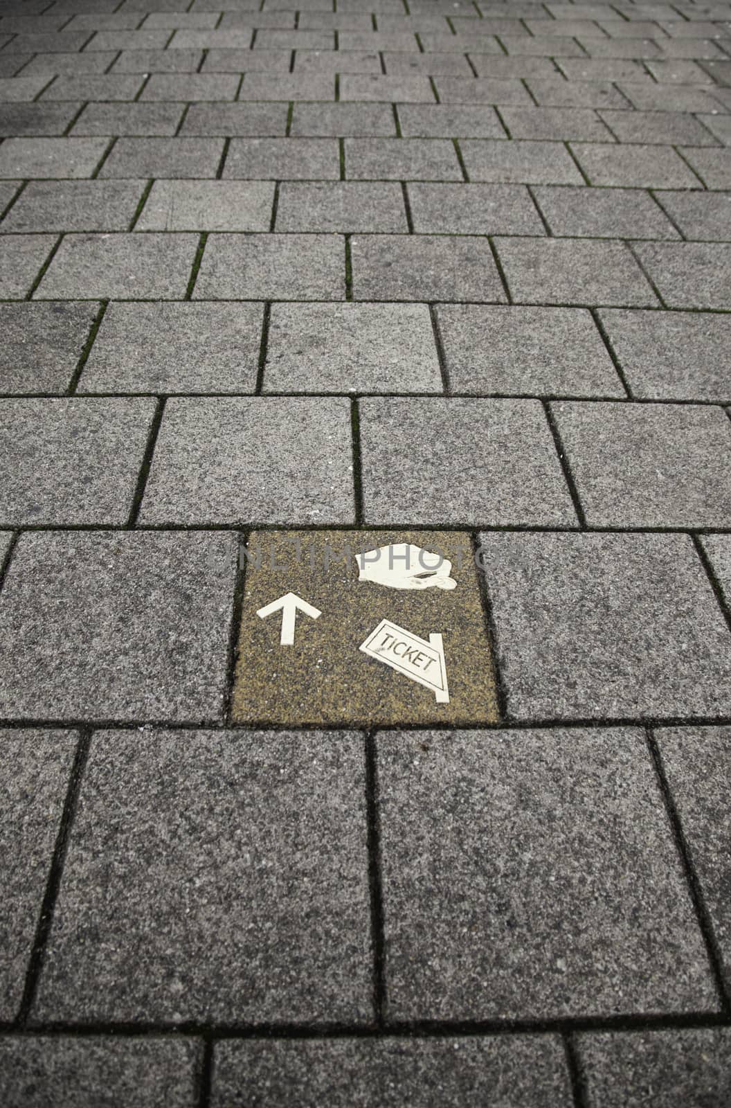 Information sign for ticket, information detail for people
