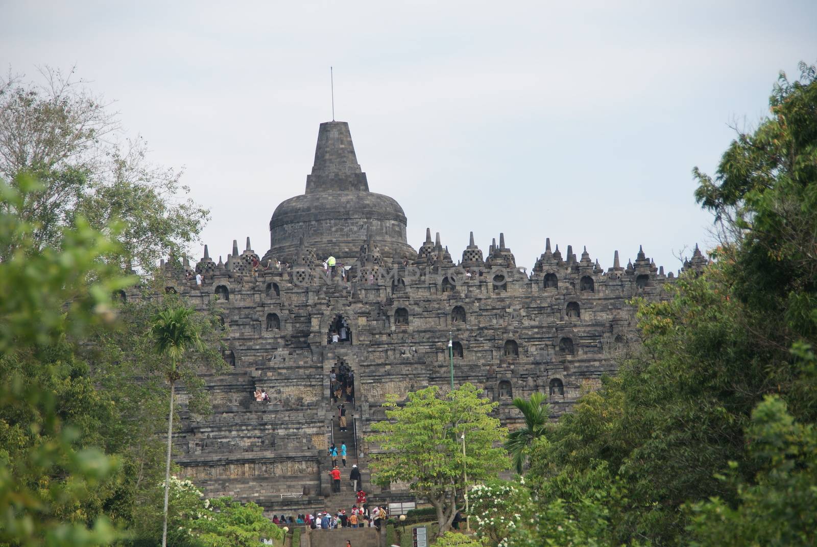 The top of Borobudur Temple seen from afar by craigansibin