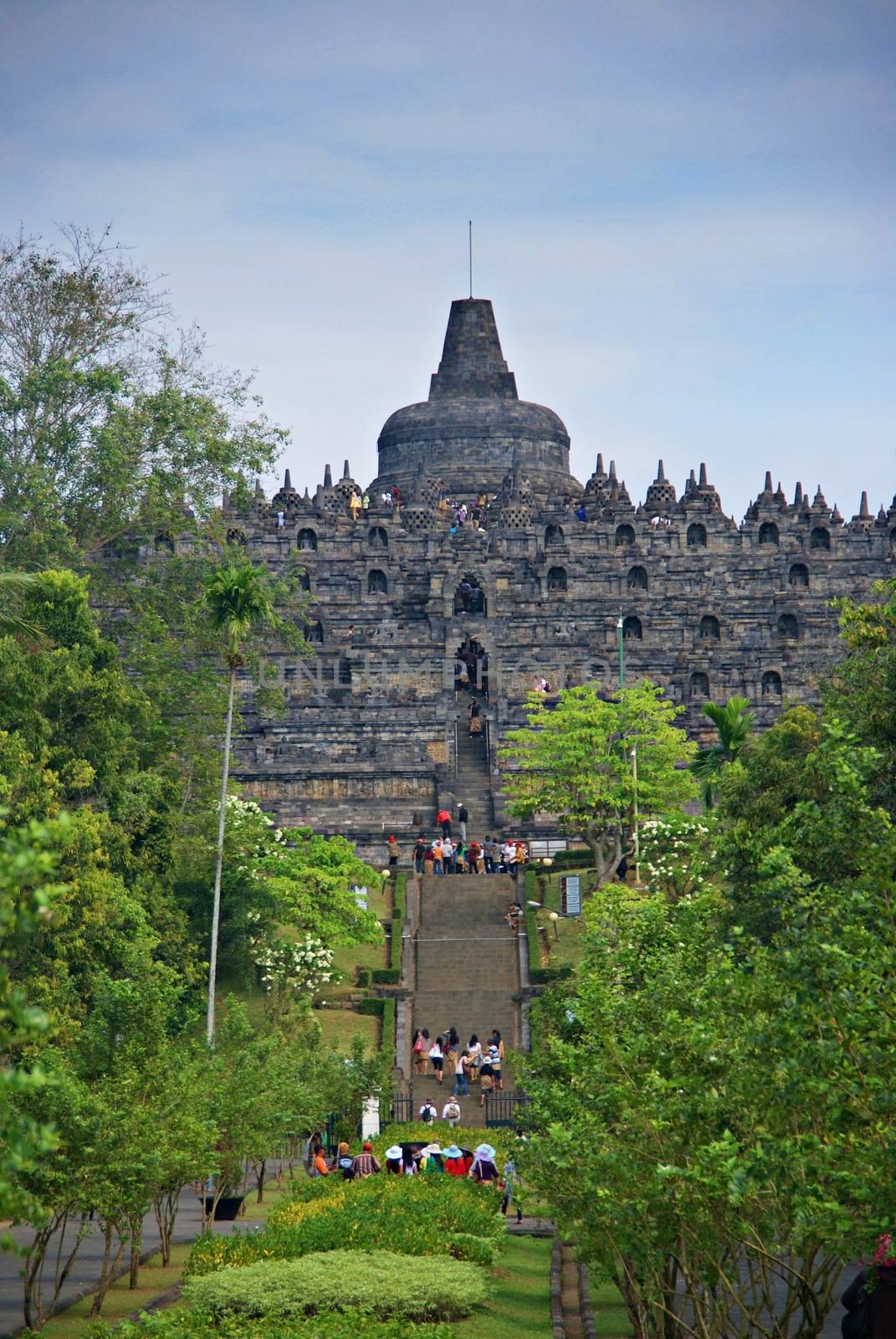 The top of Borobudur Temple seen from afar by craigansibin
