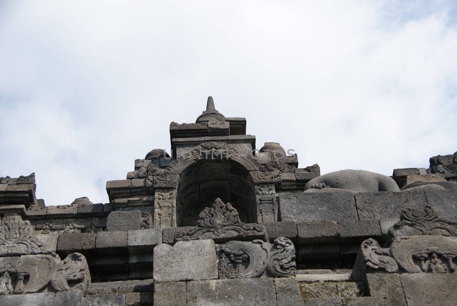 Majestic Borobudur Temple with a clear blue skies by craigansibin