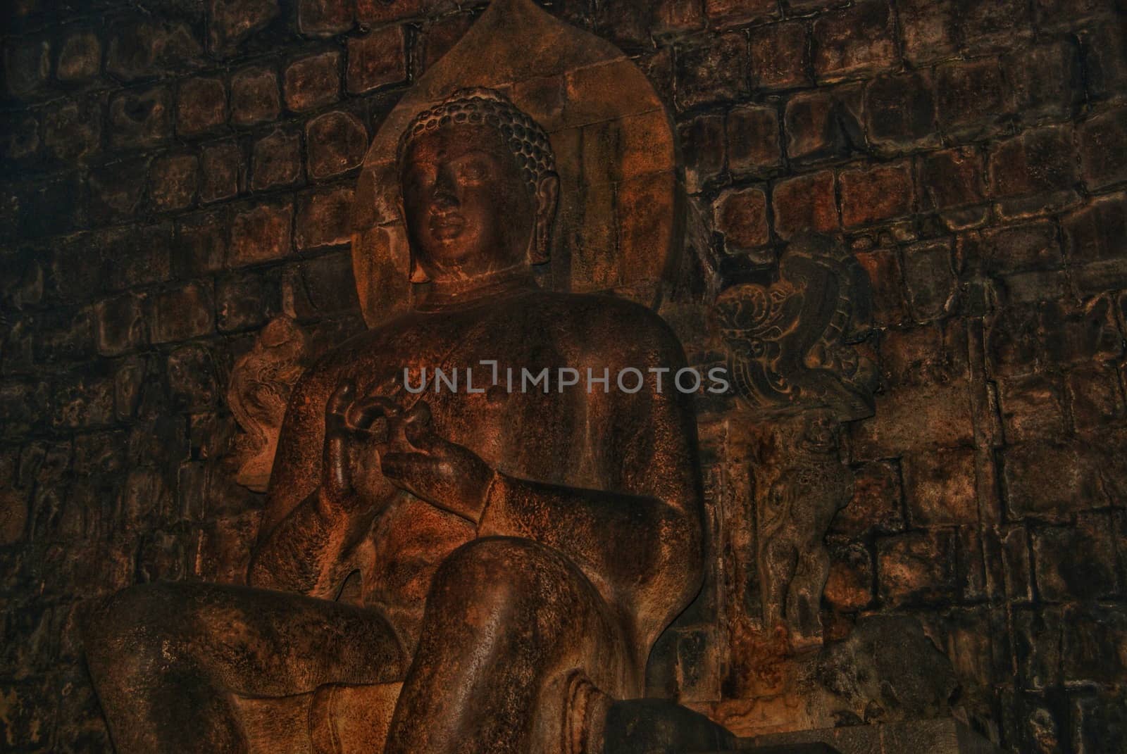 Inside the historical complex of Mendut Temple in Indonesia by craigansibin