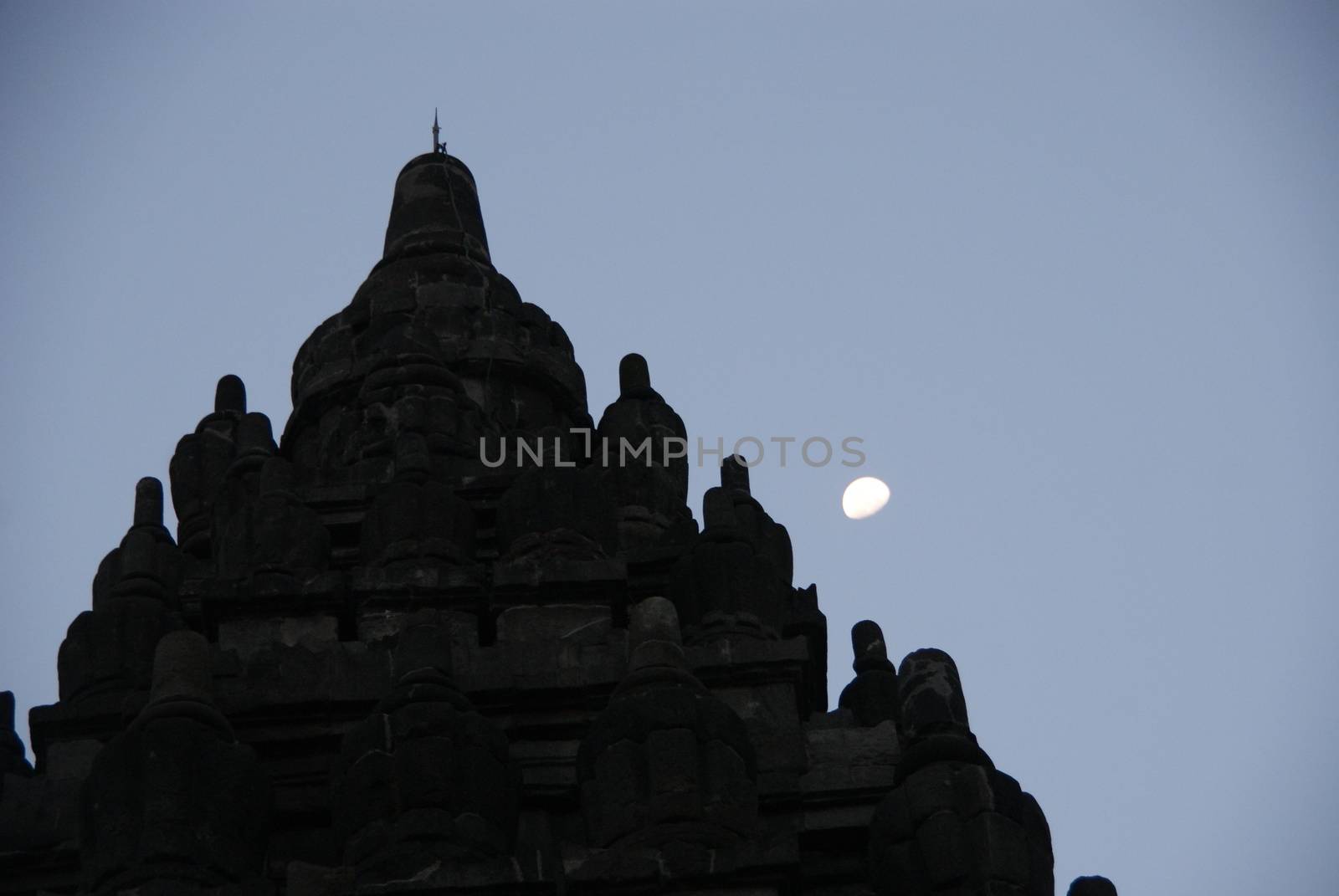 Beautiful silhouette of Prambanan Historical Complex