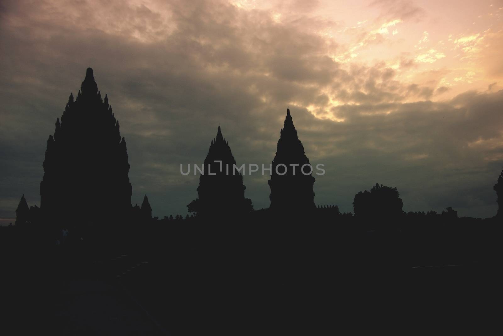 Beautiful silhouette of Prambanan Historical Complex by craigansibin