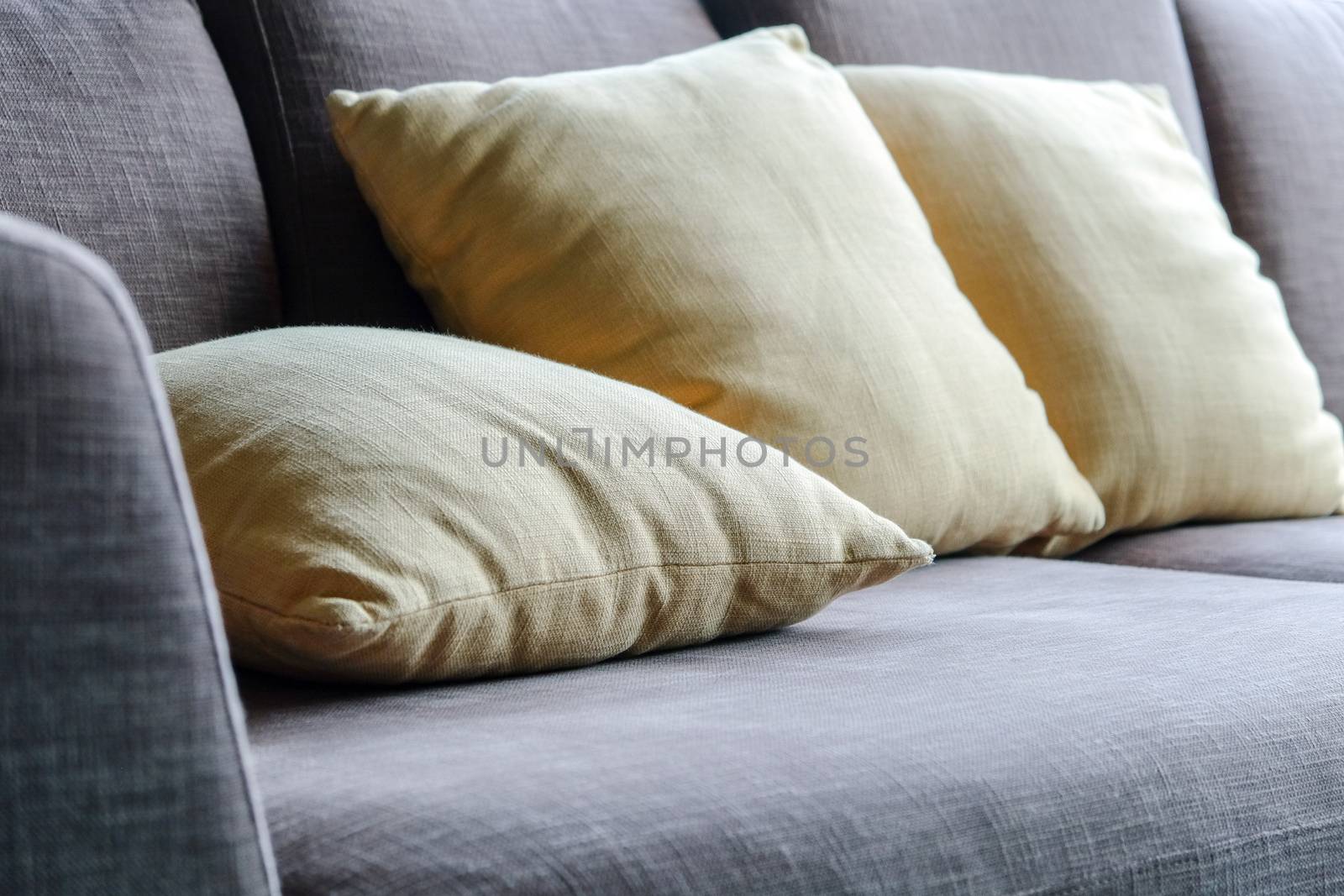 Detail of sofa in living room