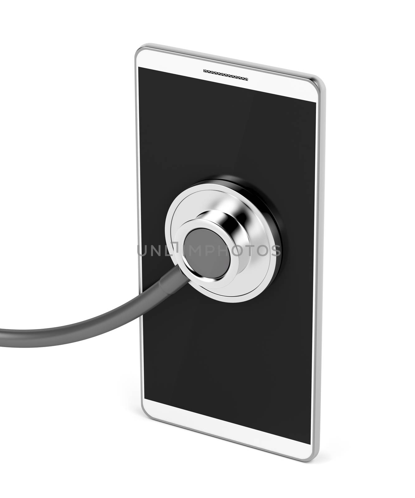 Smartphone and stethoscope by magraphics