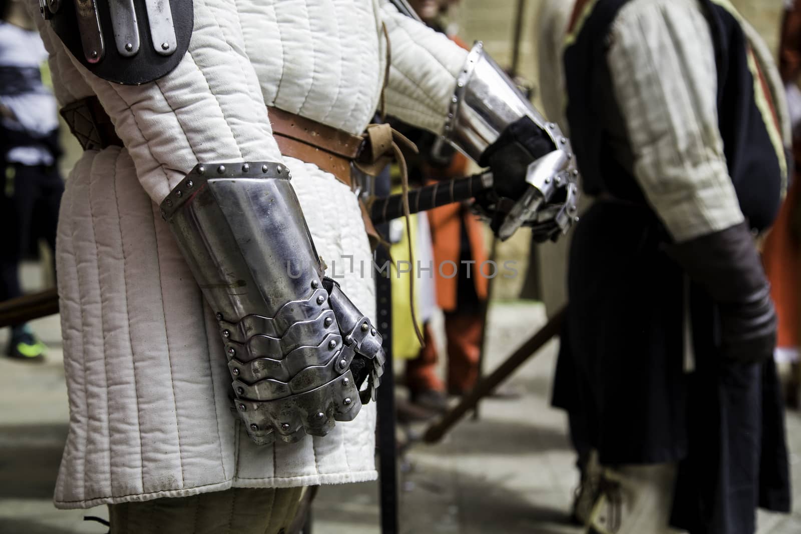 Medieval armor glove, detail of protection, ancient history