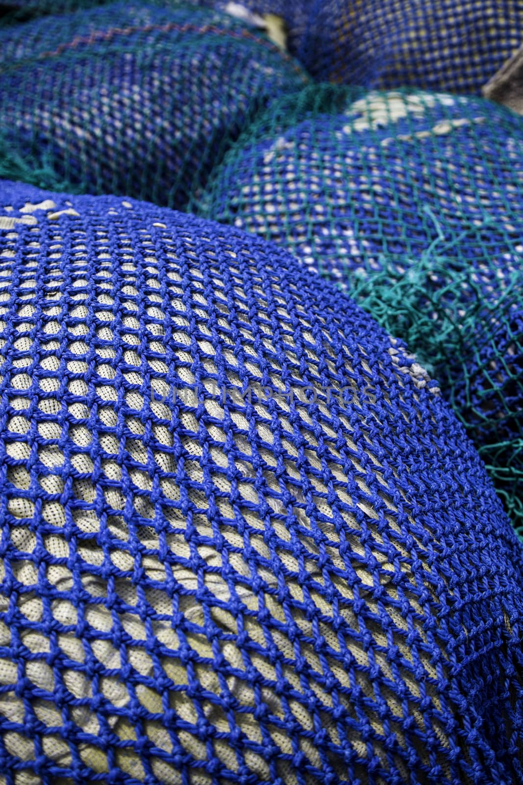 Old fishing nets, tool detail for fishing, sea food