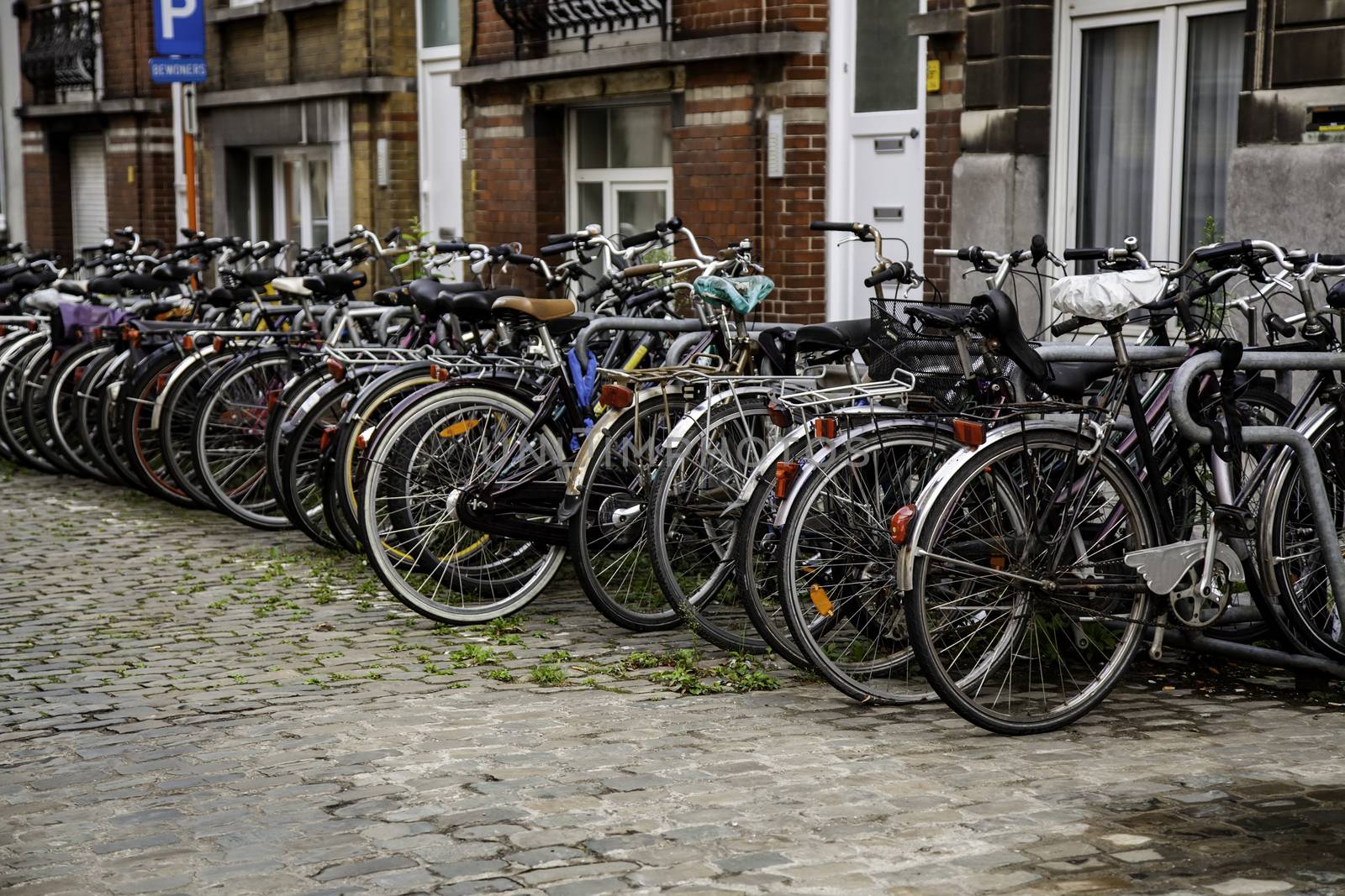 Bicycles parked in the Netherlands by esebene